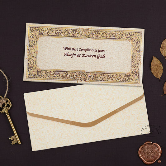 Floral Design Shagun Envelopes – Velvet Finish Gold Foil & UV Tuck Flap Gift Covers | Lifafewala