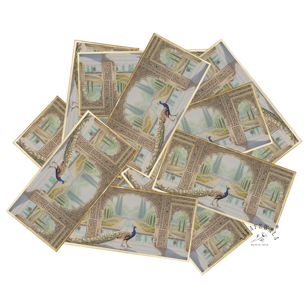 Marble Jaali Mughal Garden premium shagun envelope by LIFAFEWALA – scattered envelopes