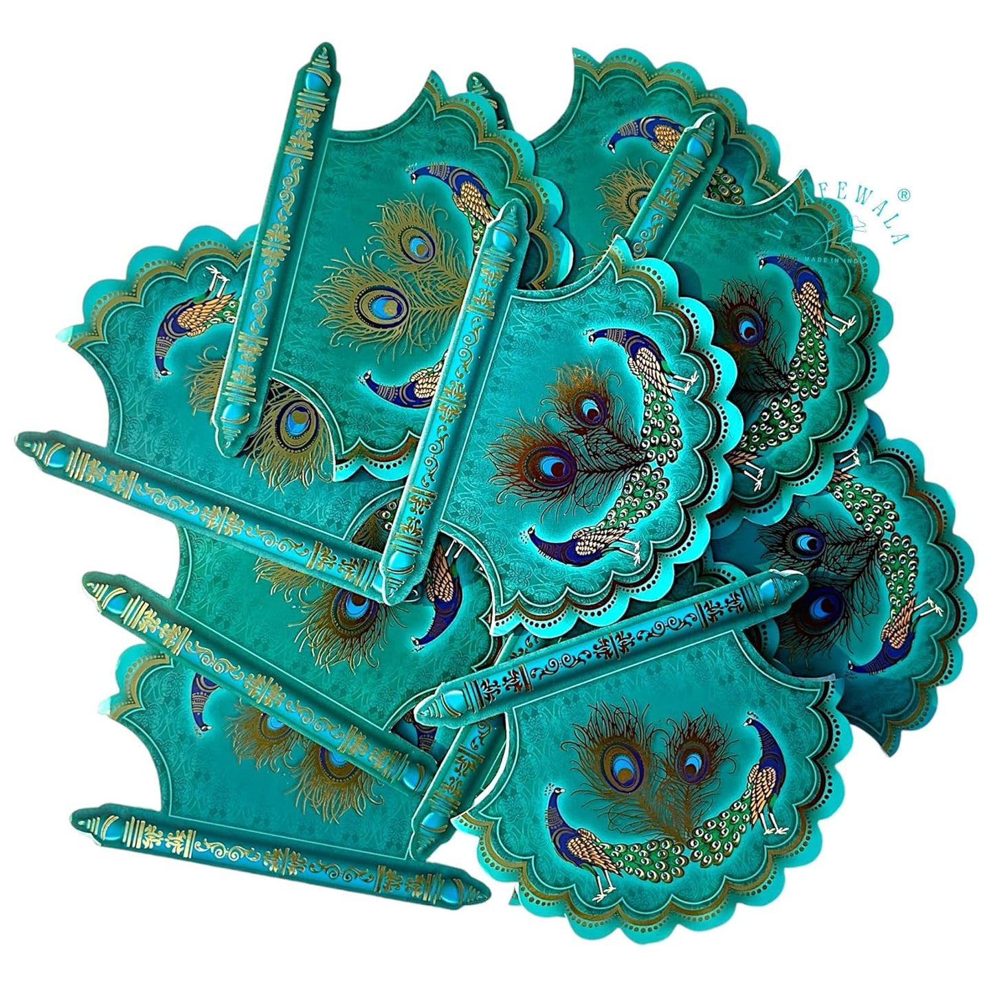 Lifafewala Unique and Exclusive Designer Fan Shaped Money And Shagun Envelopes for Weddings, Birthdays and Various other Occasions (Blue)