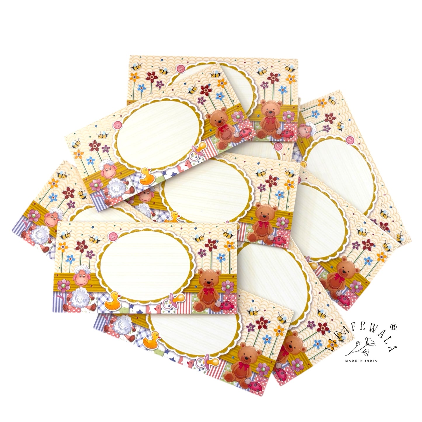 Cute 3-Fold Kids Shagun Lifafa | LIFAFEWALA Colorful Envelopes for Baby Showers, Birthdays & Newborn Gifts (Pack of 20–200)