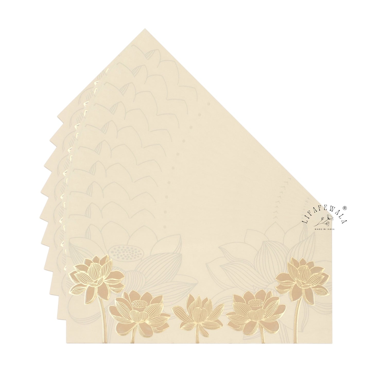 LIFAFEWALA Floral Design Pastel Color Money Envelopes/Shagun Lifafa for Gifting Cash on Weddings, Birthdays, Celebrations, Etc ( Pack of 10)(Colour Pastel Cream)
