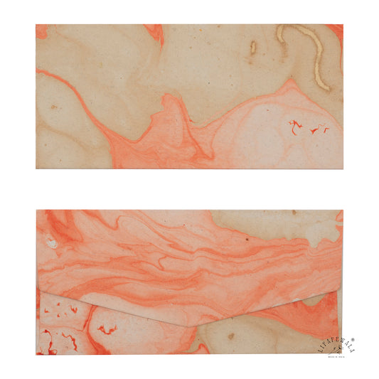 Eco Friendly Handmade Paper Envelopes | LIFAFEWALA (Recycled, Reddish Orange – Pack of 20–200)
