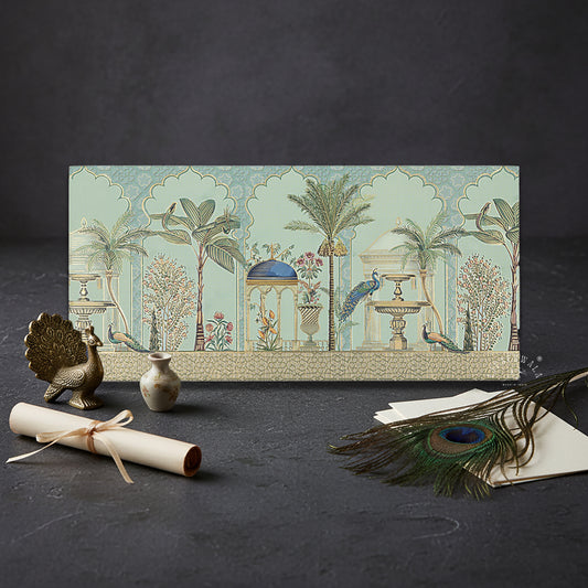 Designer Peacock Shagun Envelopes – Velvet Feel Gold Foil with UV Finish Wedding Gift Covers | Lifafewala