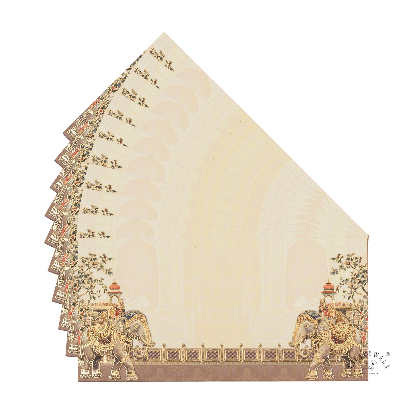 Premium & Exclusive Royal Elephant Design Money and Shagun Envelopes |Matte Finish| (Gold Foil) (Pack of 20-200)