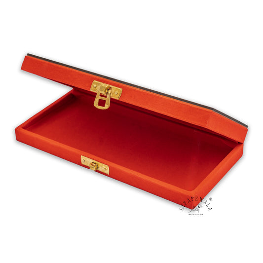 Happy Rakhi Designer Mirror Gaddi Box, Jewellery, Shagun, Cash, Gift Box, Money Envelope for Brother/Sister For Raksha Bandhan in Golden & Red Color– Lifafewala
