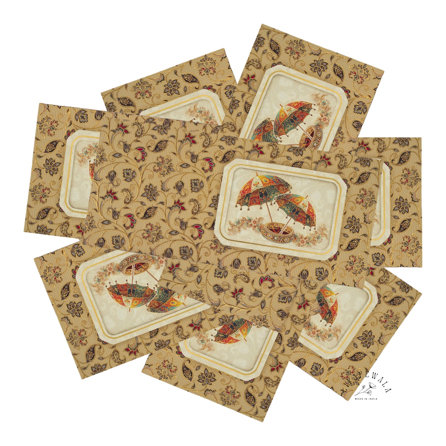 LIFAFEWALA Jumbo Velvet Umbrella Design Shagun Envelopes | Gold Foil Premium Cash Lifafa (Pack of 20–200)