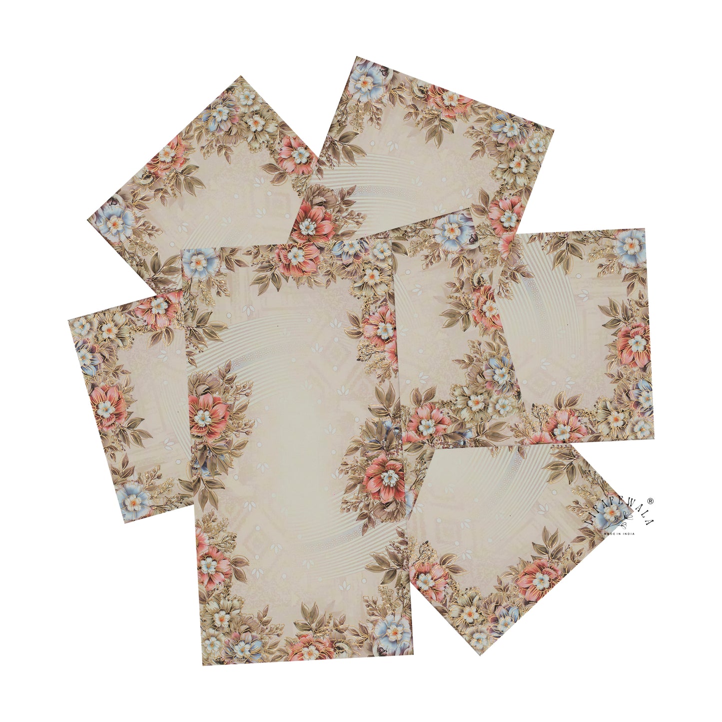 Flower Printed Shagun Envelopes | LIFAFEWALA (Pack of 20-200, Matte Finish Money Gift Covers for Weddings & Festivals)