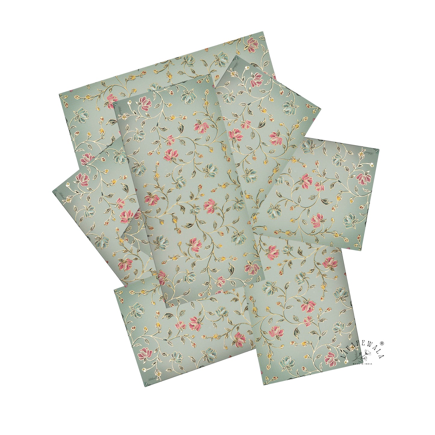 Premium Small Flower Shagun Envelopes – Matte Finish Embossed Gold Foil Wedding Gift Covers | Lifafewala (Pack of 20–200)