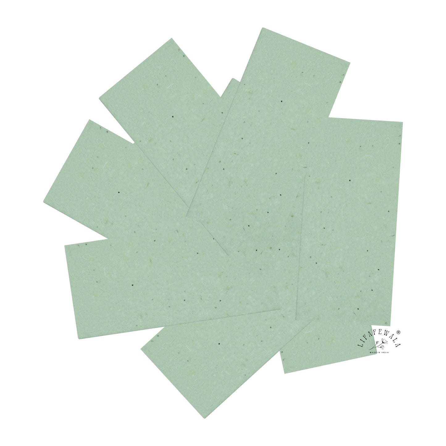 LIFAFEWALA Seed Paper Eco-Friendly Envelopes | Biodegradable Handmade Basil Seed Envelopes (Mint Green, Pack of 20–200)