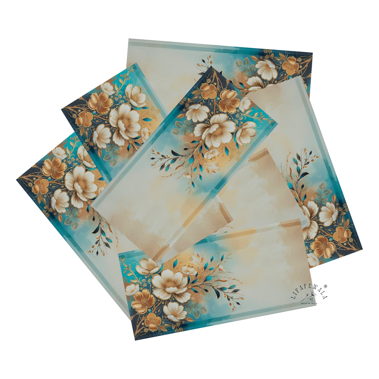 Flower Printed Shagun Envelopes | LIFAFEWALA (Gold Foil UV Matte Finish, Pack of 20–200)