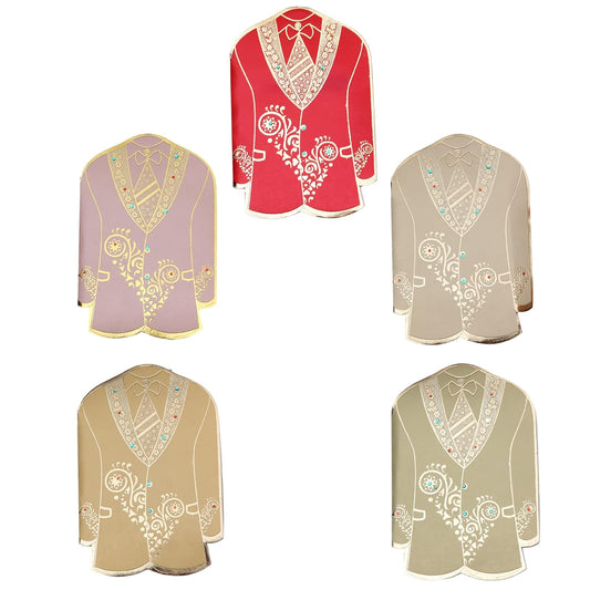 Designer suit shaped wedding cash gift envelopes