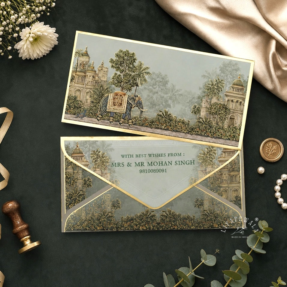 Royal Elephant Palace Garden premium shagun envelopes for Diwali gifting