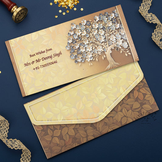 Gold Foil UV Shagun Envelopes | LIFAFEWALA (Matte Finish, Pack of 20–200)