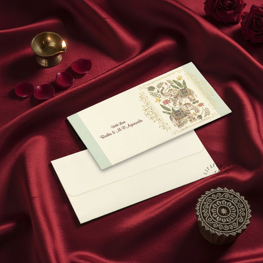 Gold Foil Elephant Shagun Envelopes | LIFAFEWALA (Scented Metallic, Pack of 20–200)