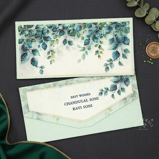 Premium Floral Shagun Envelopes – Velvet Feel Gold Foil & Embossed UV with V-Shaped Flap | Lifafewala