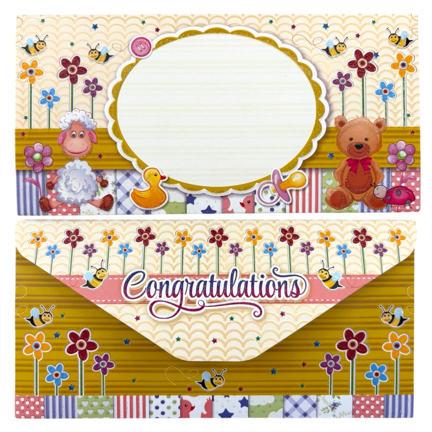 3-Fold Designer Envelope for Newborn Celebration