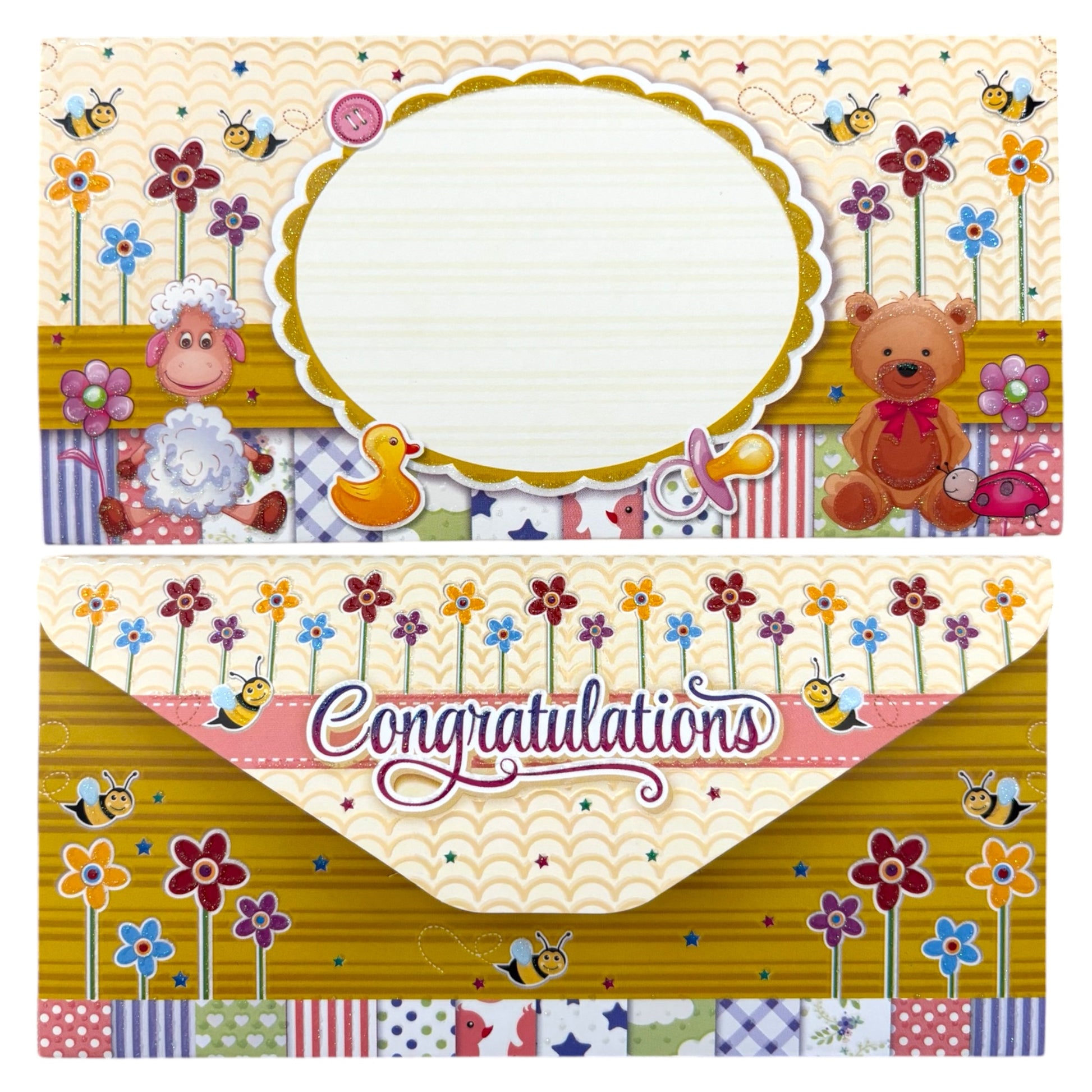 3-Fold Designer Envelope for Newborn Celebration