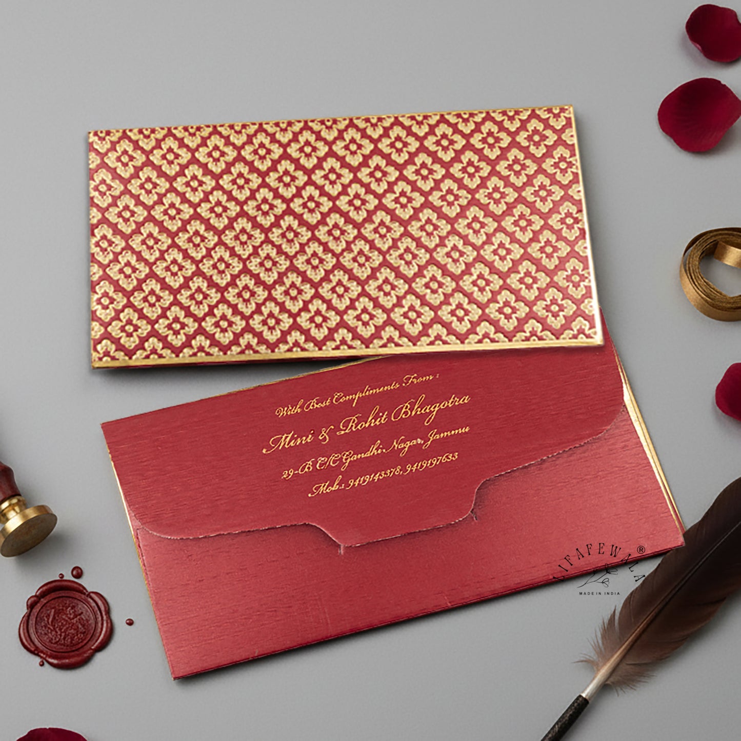 Maroon Metallic Shagun Envelopes – Fancy Wedding & Gift Lifafa | LIFAFEWALA