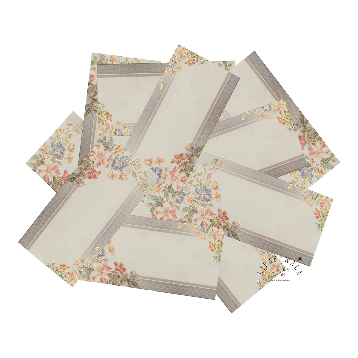 Grey Band Pastel Floral digital print shagun envelope by LIFAFEWALA – scattered envelopes
