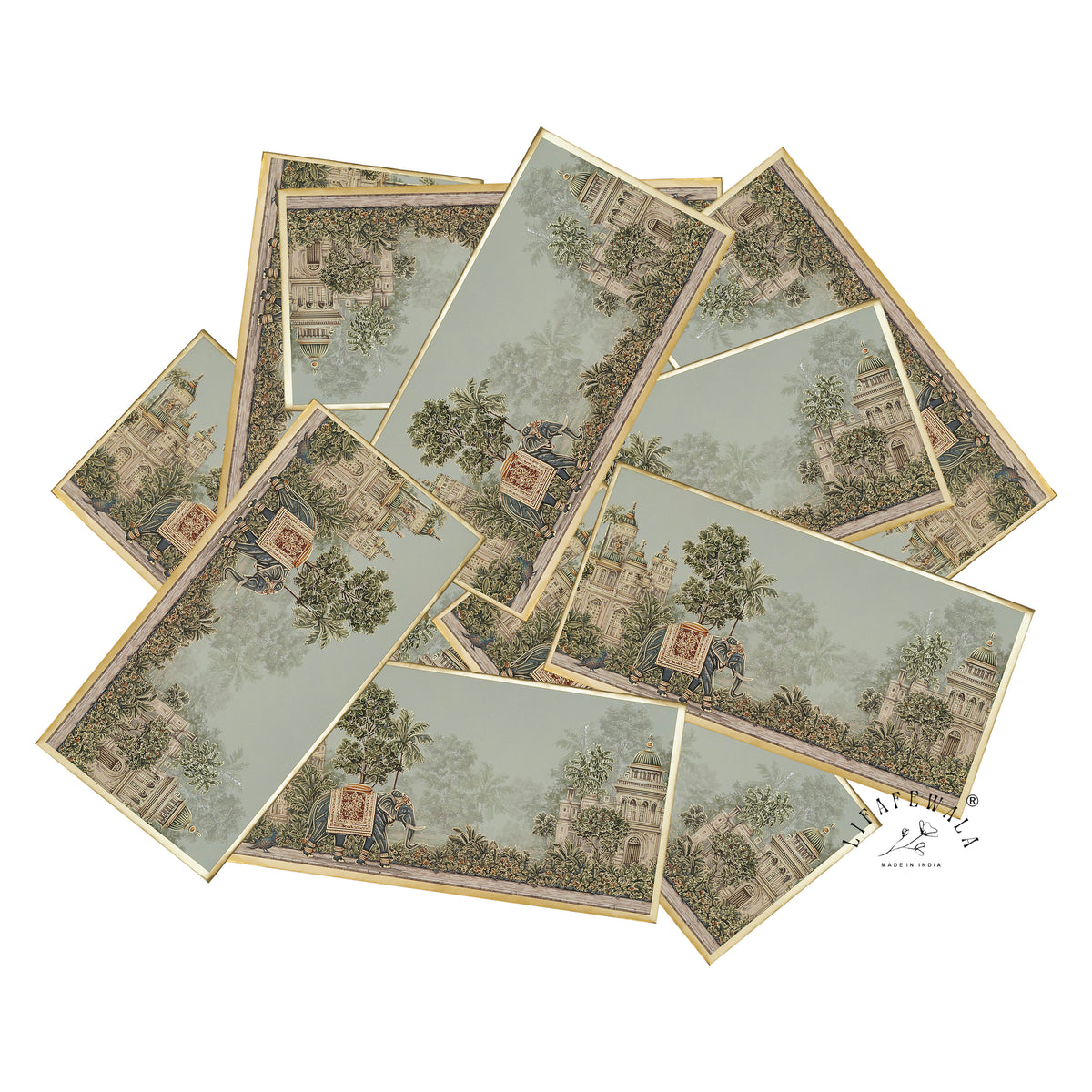 Royal Elephant Palace Garden premium shagun envelope by LIFAFEWALA – scattered envelopes