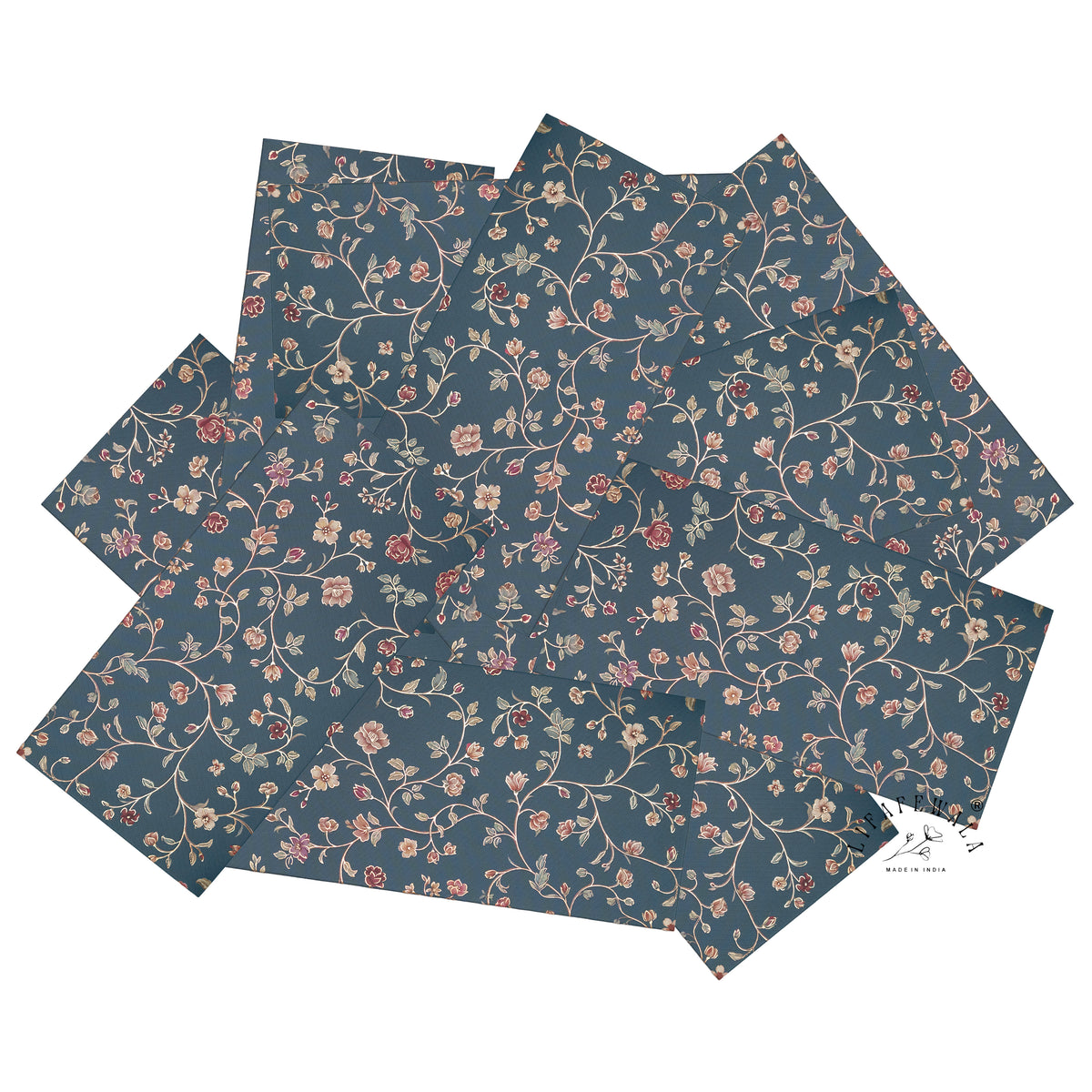 Navy Ditsy Floral Vine matte shagun envelope by LIFAFEWALA – scattered envelopes