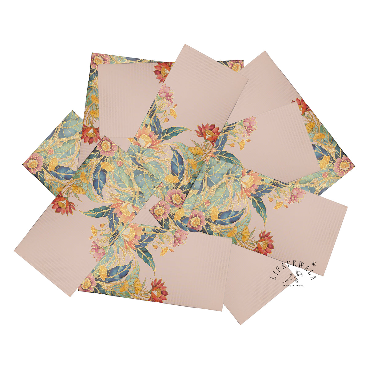 Blush Stained Glass Floral digital print shagun envelope by LIFAFEWALA – scattered envelopes