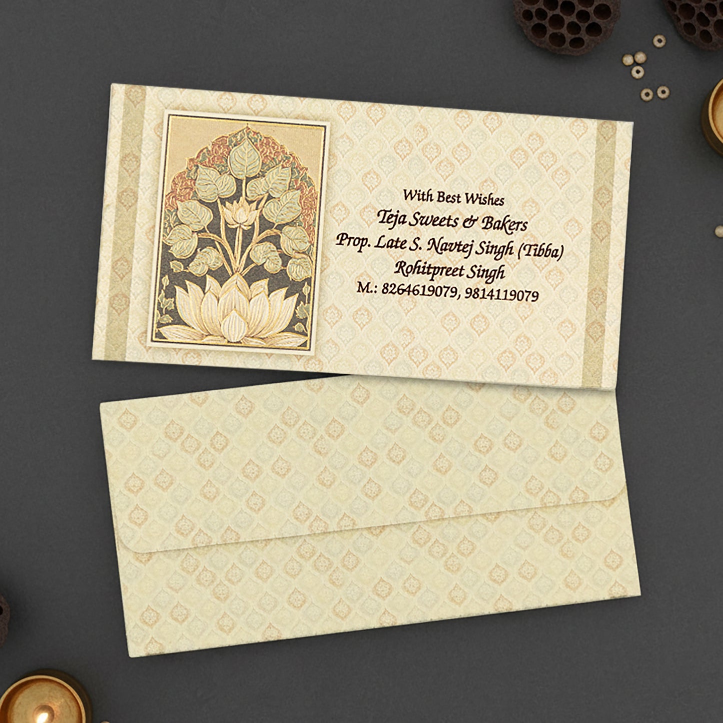Gold Foil Floral Shagun Envelopes | LIFAFEWALA (Scented Metallic, Pack of 20–200)