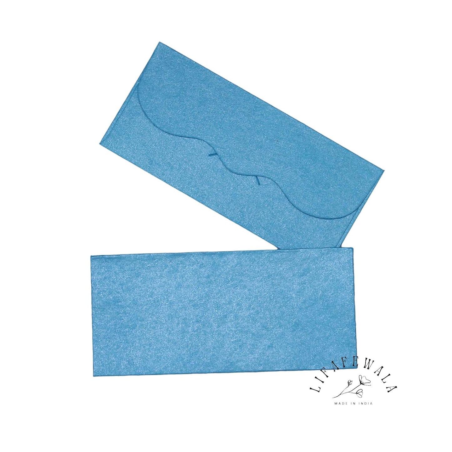 Lifafewala Eco Friendly Handmade Sustainable Recycled Paper Envelopes used in Gifting, Birthdays, Weddings and Other Occasions And Festivities. Pack of 10| (Blue)