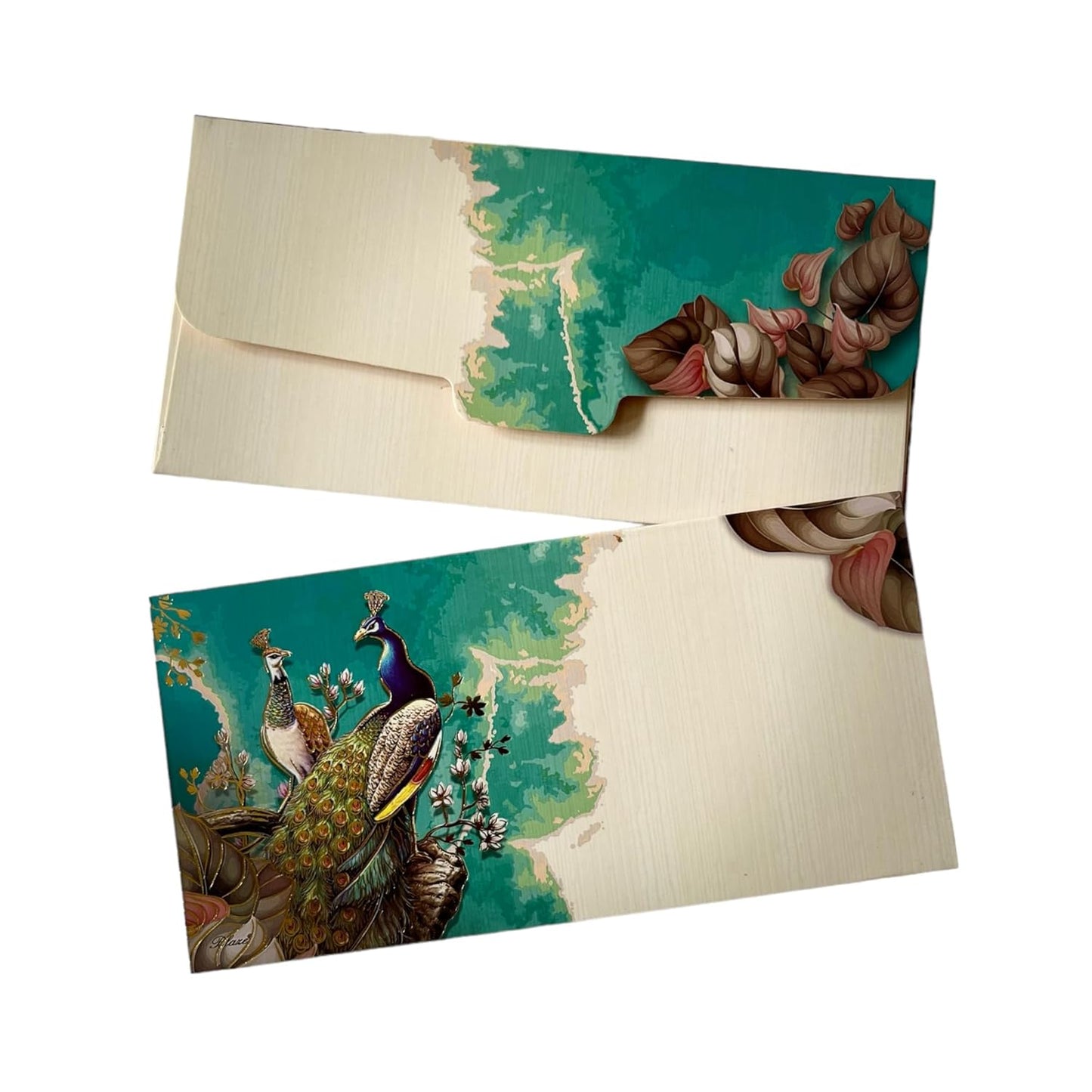 LIFAFEWALA Premium & Exclusive Peacock Design Money and Shagun Envelopes for Wedding,Birthday,Gifting |Velvet Feel| |Pack of 10| (Multicolor)