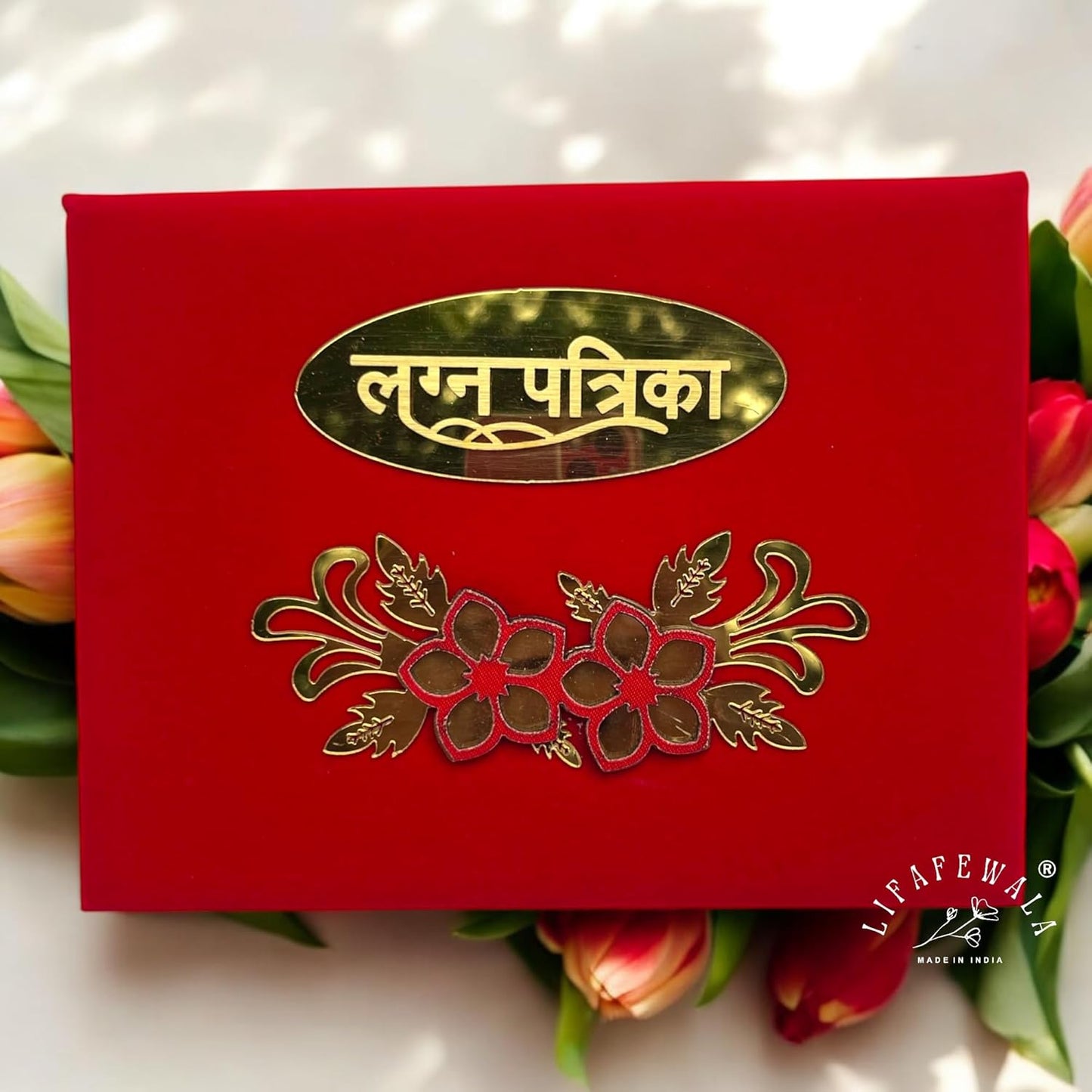 LIFAFEWALA Premium & Exclusive Lagan Patrika For Wedding | Pack of 1 | (Red)