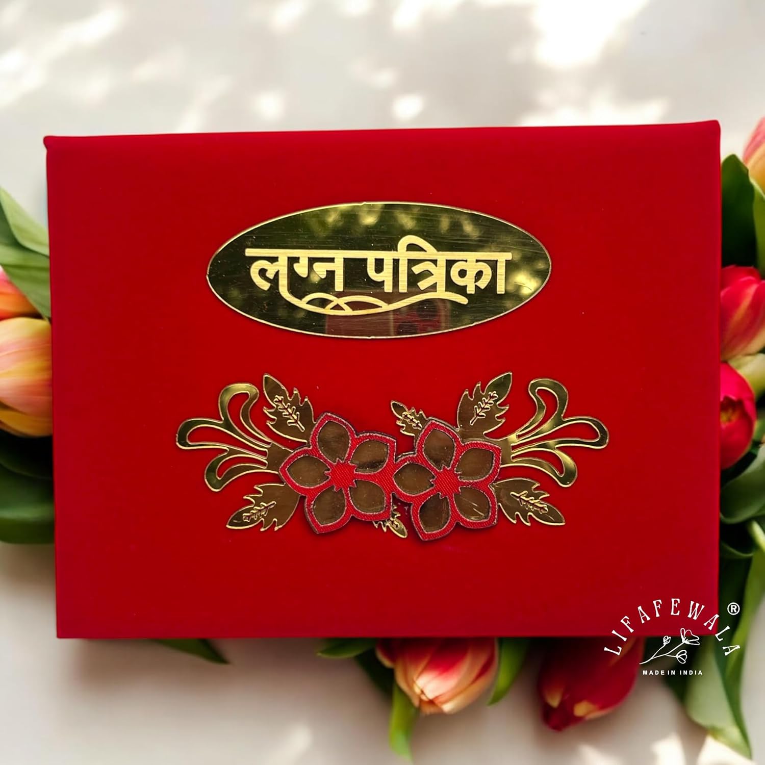 LIFAFEWALA Premium & Exclusive Lagan Patrika For Wedding | Pack of 1 | (Red)