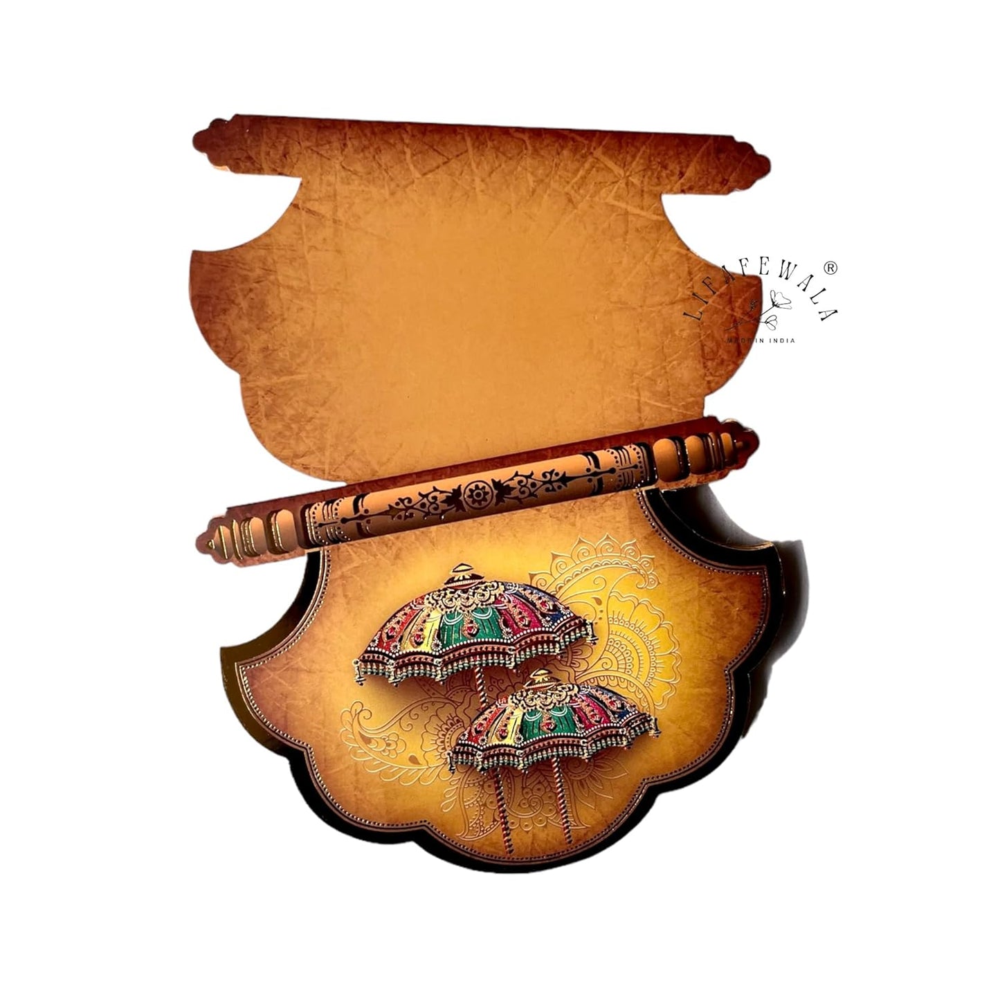 Lifafewala Unique and Exclusive Designer Fan Shaped Money And Shagun Envelopes for Weddings, Birthdays and Various other Occasions (Yellow)