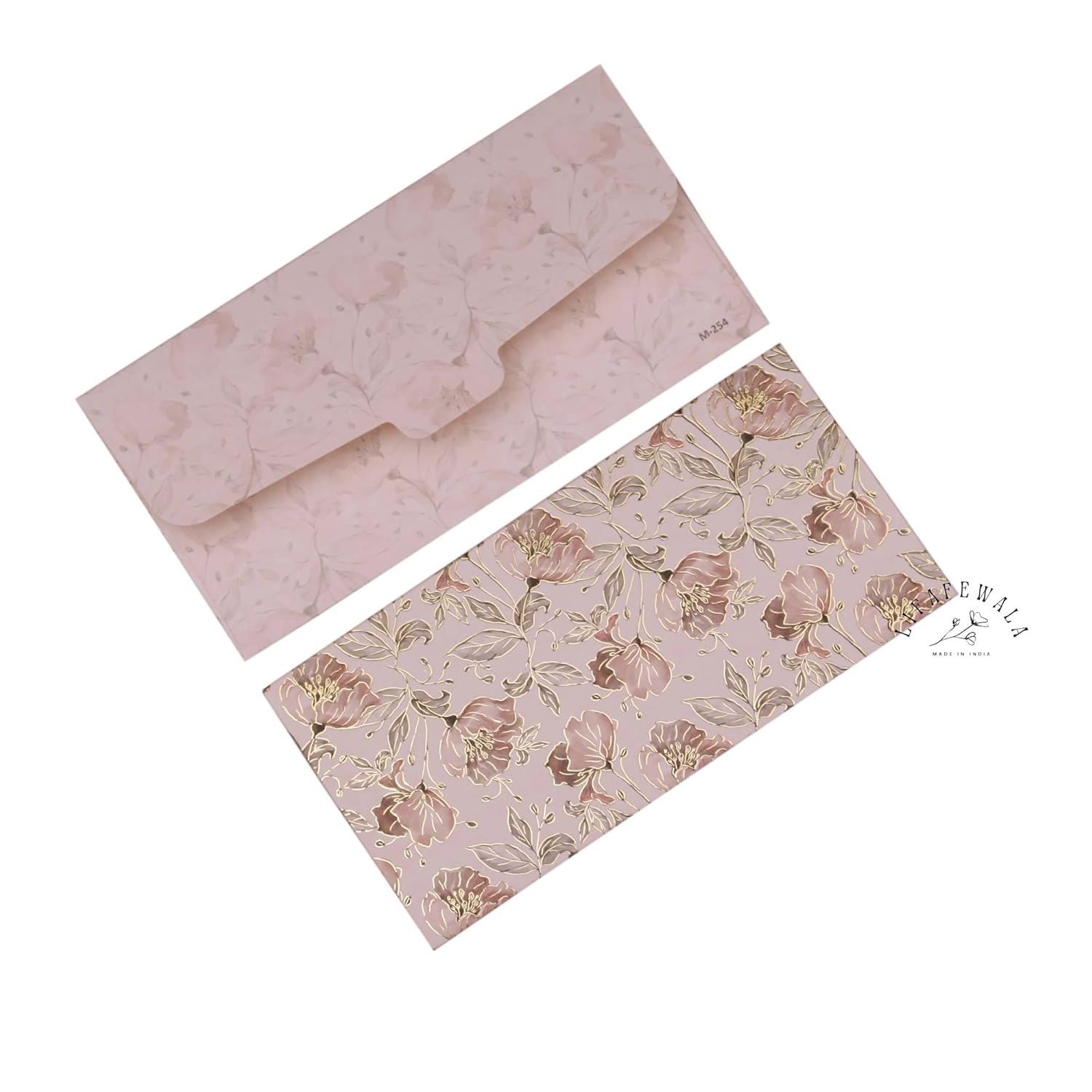 LIFAFEWALA Digital Print Small Flower Design Shagun Envelopes in Matt Finish| Pack of 10 |(Size:18 X 9 CM) Color : Multicolor 1
