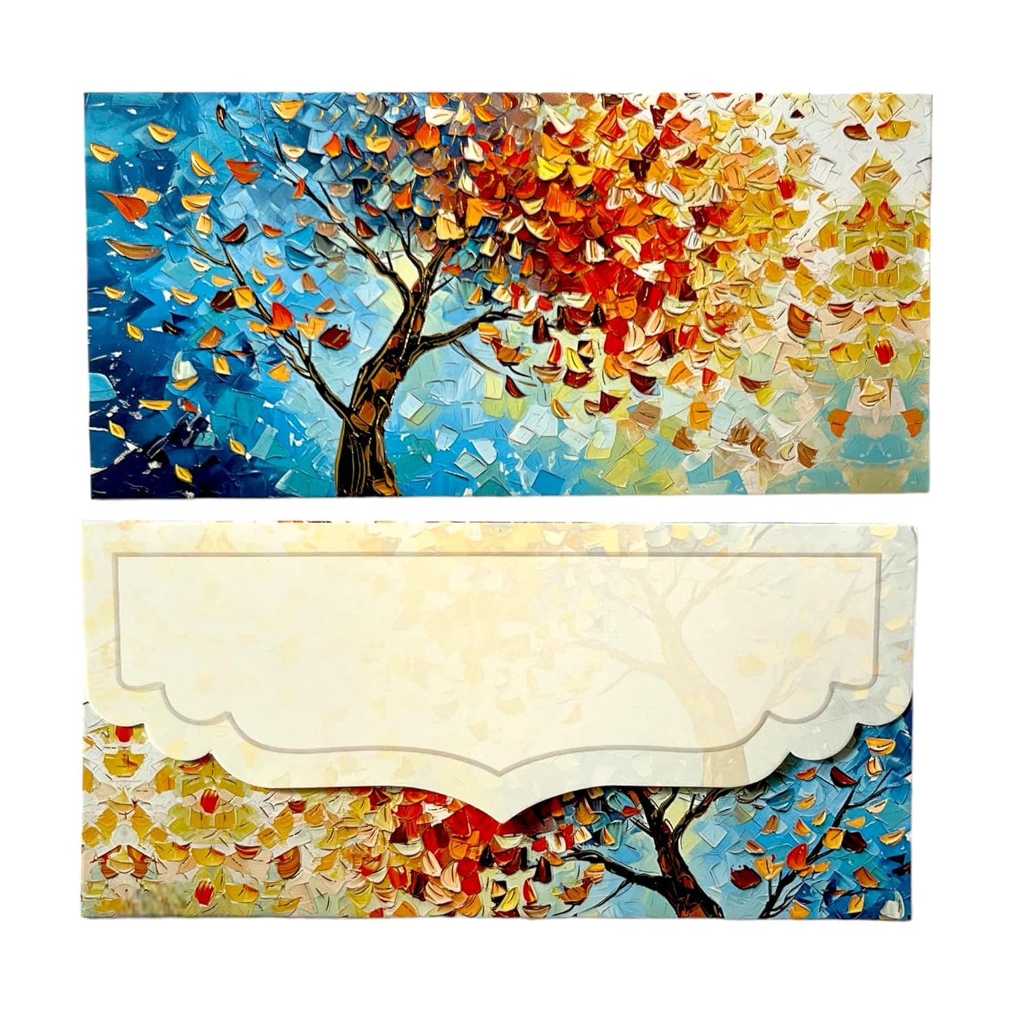 LIFAFEWALA Premium & Exclusive Magical Tree Design Money and Shagun Envelopes for Wedding,Birthday,Gifting |Velvet Feel| |Pack of 10| (Gold Foil) (multicolor)