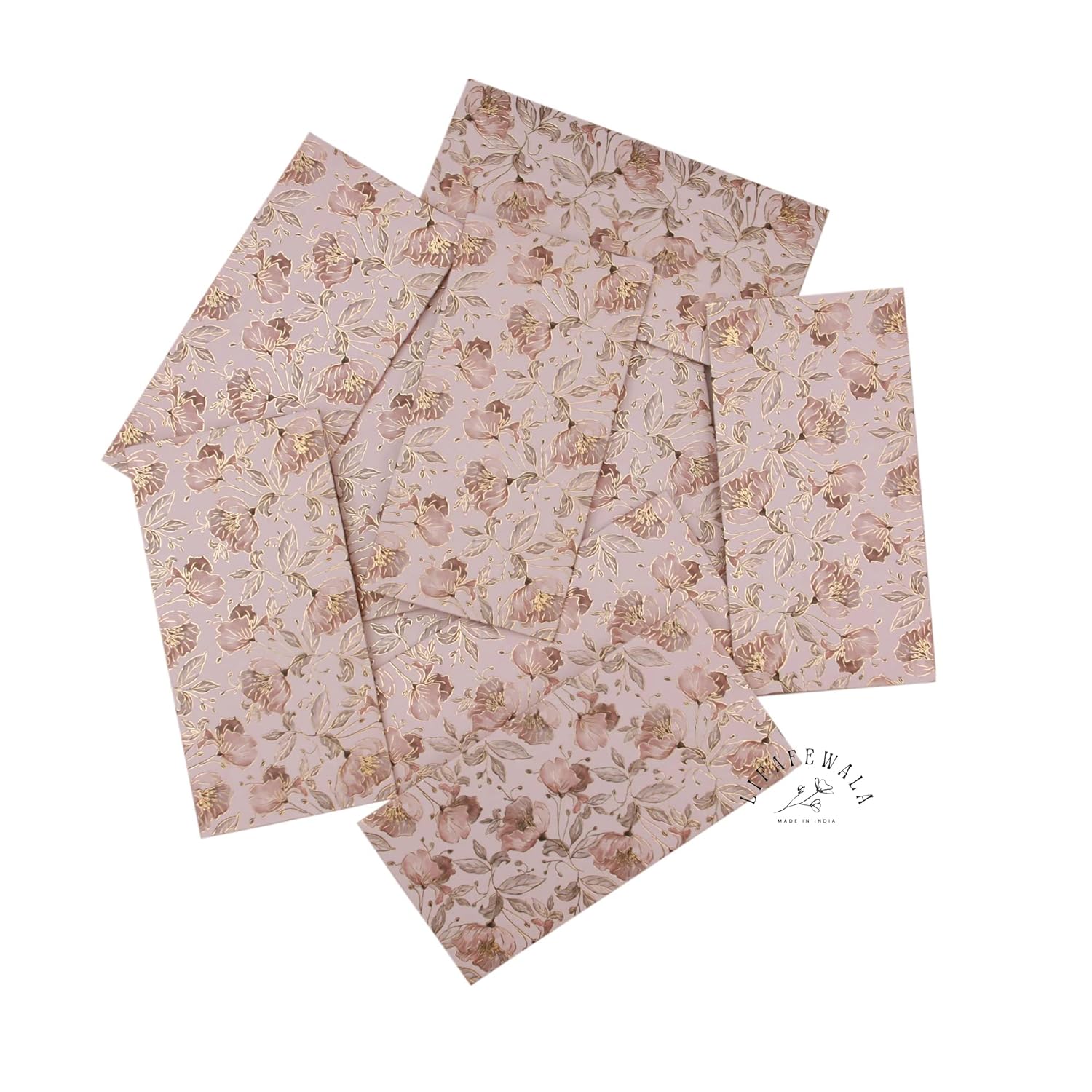 LIFAFEWALA Digital Print Small Flower Design Shagun Envelopes in Matt Finish| Pack of 10 |(Size:18 X 9 CM) Color : Multicolor 1