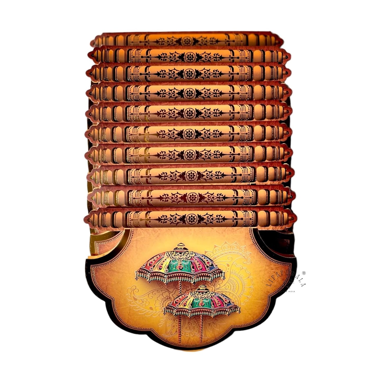 Lifafewala Unique and Exclusive Designer Fan Shaped Money And Shagun Envelopes for Weddings, Birthdays and Various other Occasions (Yellow)