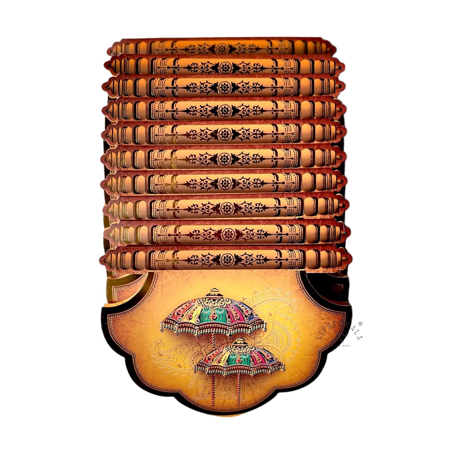 Lifafewala Unique and Exclusive Designer Fan Shaped Money And Shagun Envelopes for Weddings, Birthdays and Various other Occasions (Yellow)