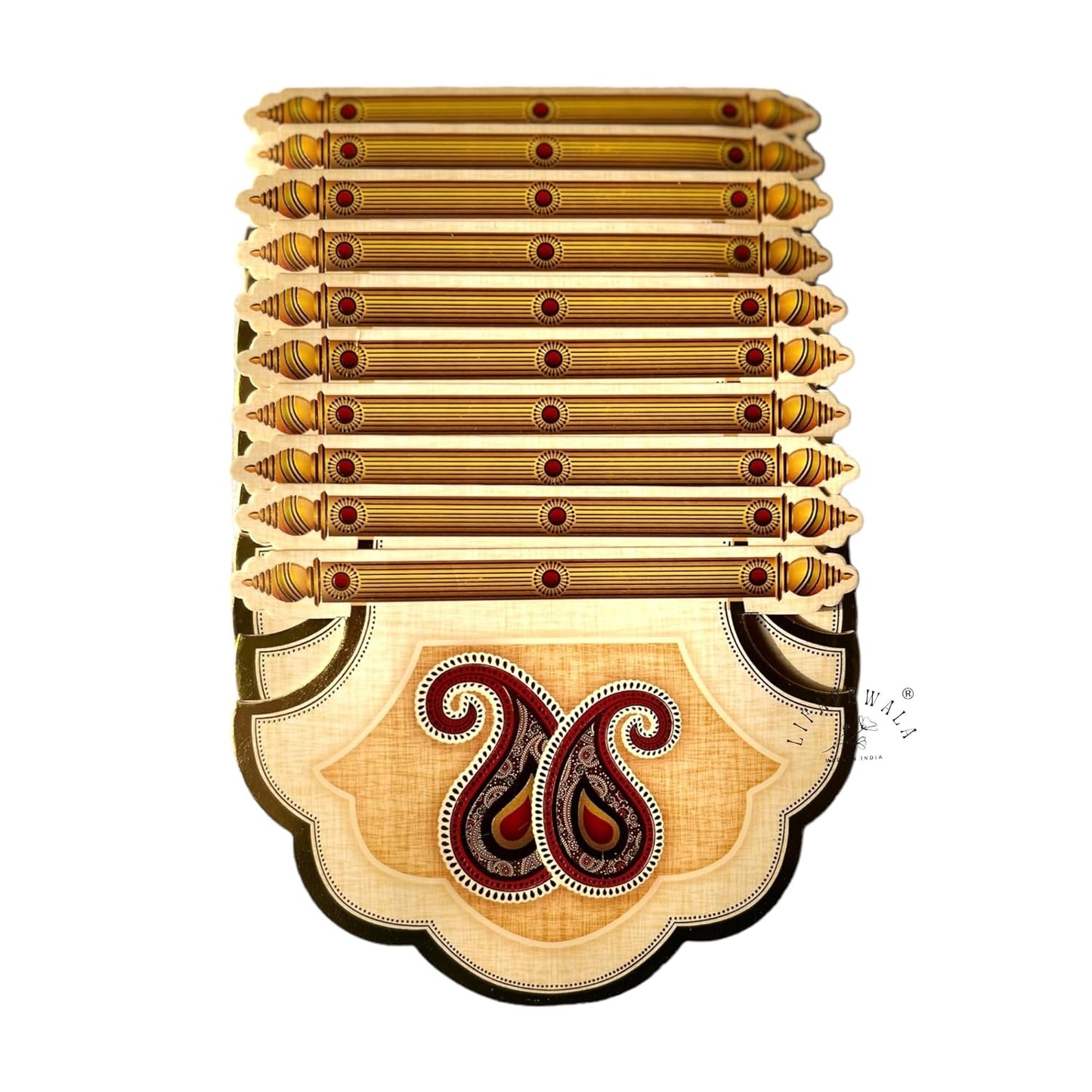 Lifafewala Unique and Exclusive Designer Fan Shaped Money And Shagun Envelopes for Weddings, Birthdays and Various other Occasions (Cream)