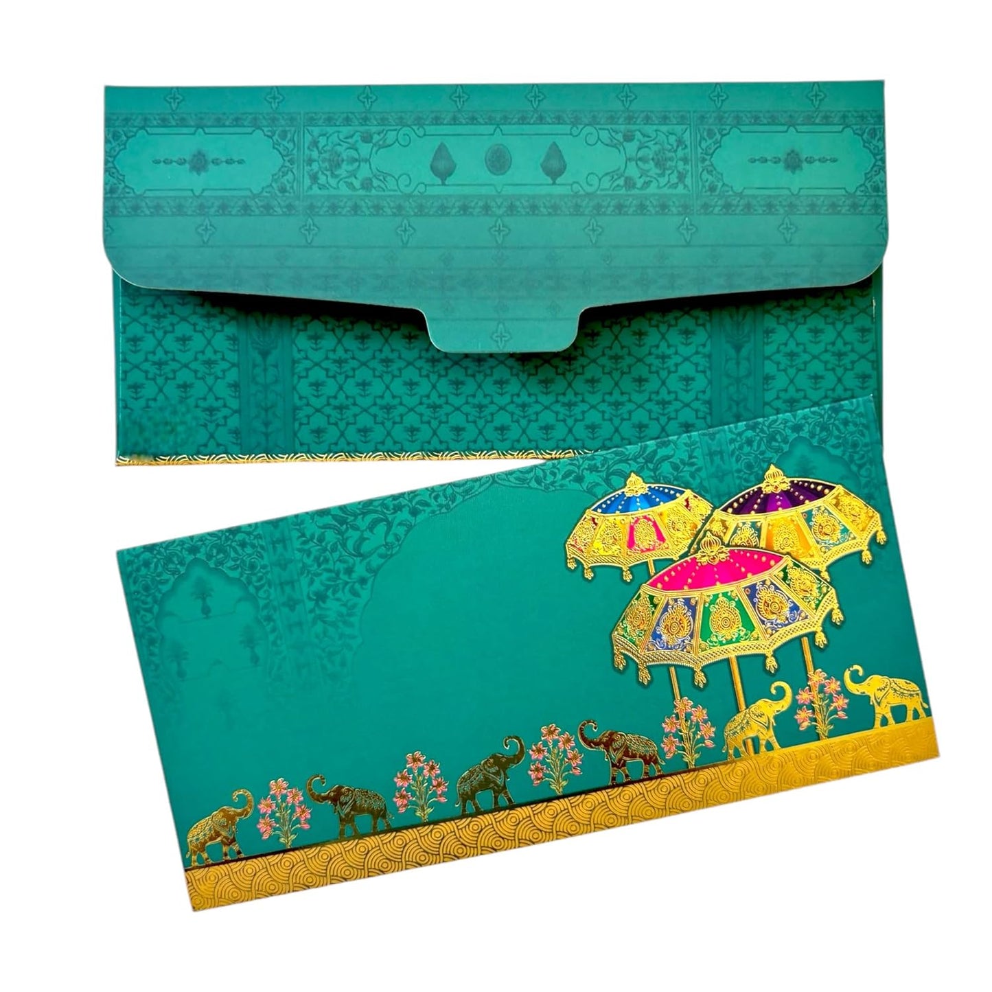 LIFAFEWALA Premium Umbrella Design Money and Shagun Envelopes for Wedding,Birthday,Gifting. (Multicolor) | Pack of 10 | Velvet | (Gold Foil)