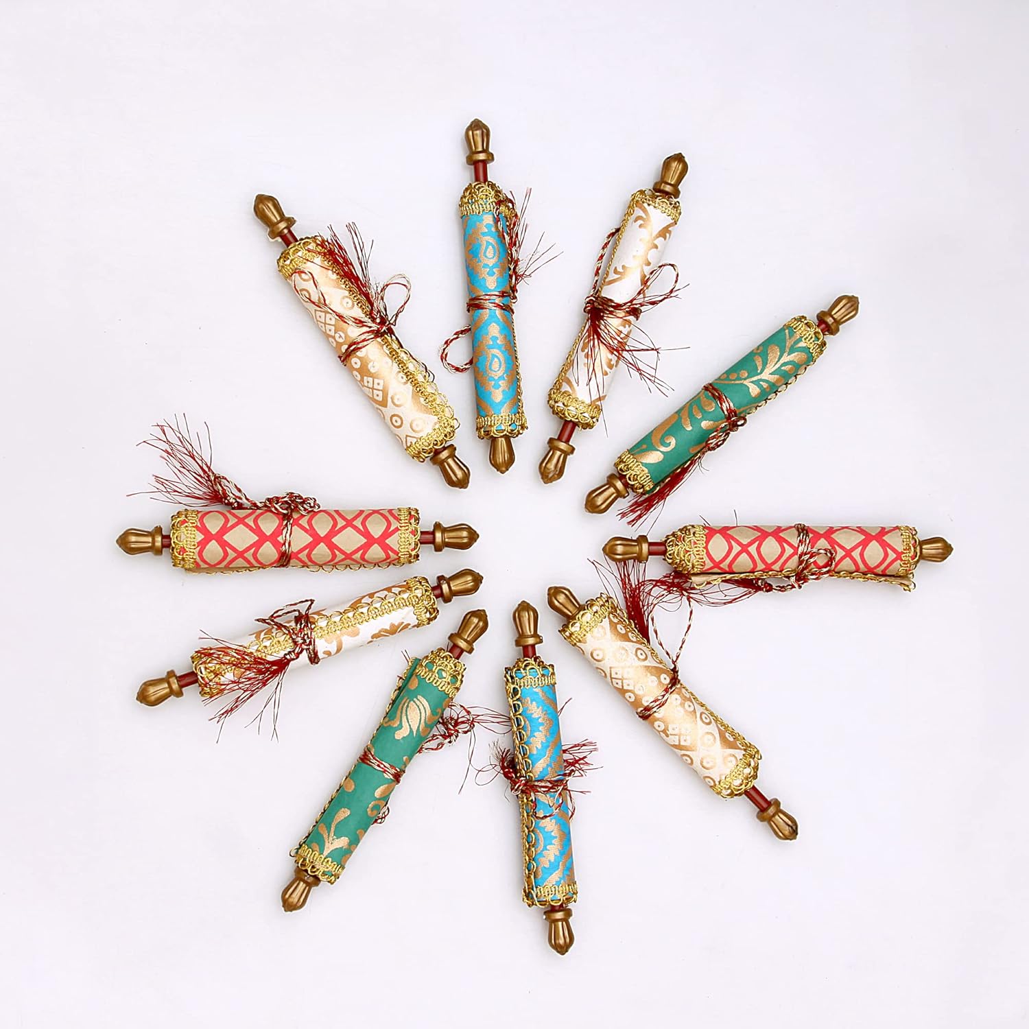 Lifafewala Premium and Exclusive Designer Ethnic Shahi Farmaan/Roll/Scroll Money Envelopes for Wedding, Birthday, Engagement and Various other Occasion and Festivities.| Pack of 10 | Color: Multicolor