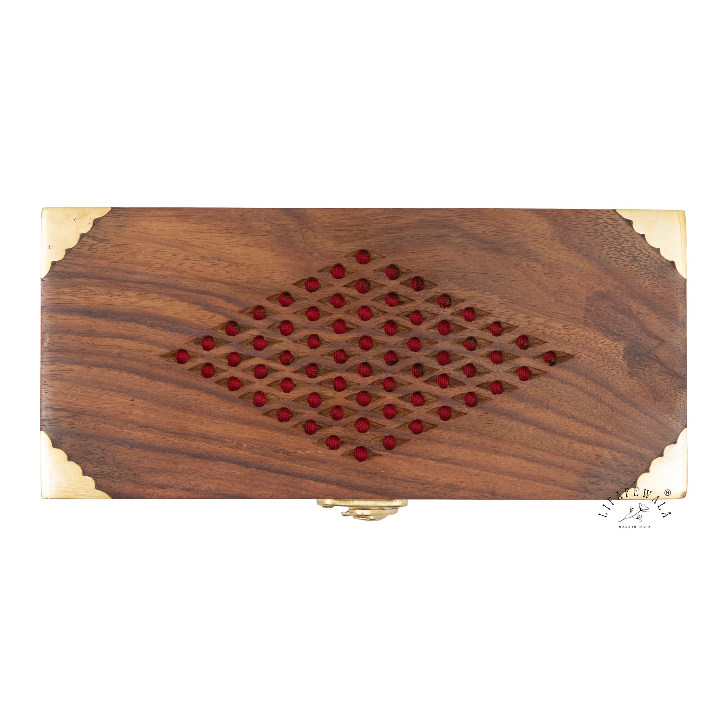 LIFAFEWALA Handmade Wooden Gaddi Box, Jewellery Box, Cash Box, Gift Box,Premium Money Box Envelope  Luxury Envelope Shagun Box With For Wedding, Rakhi & Other Festivities (Brown Color)