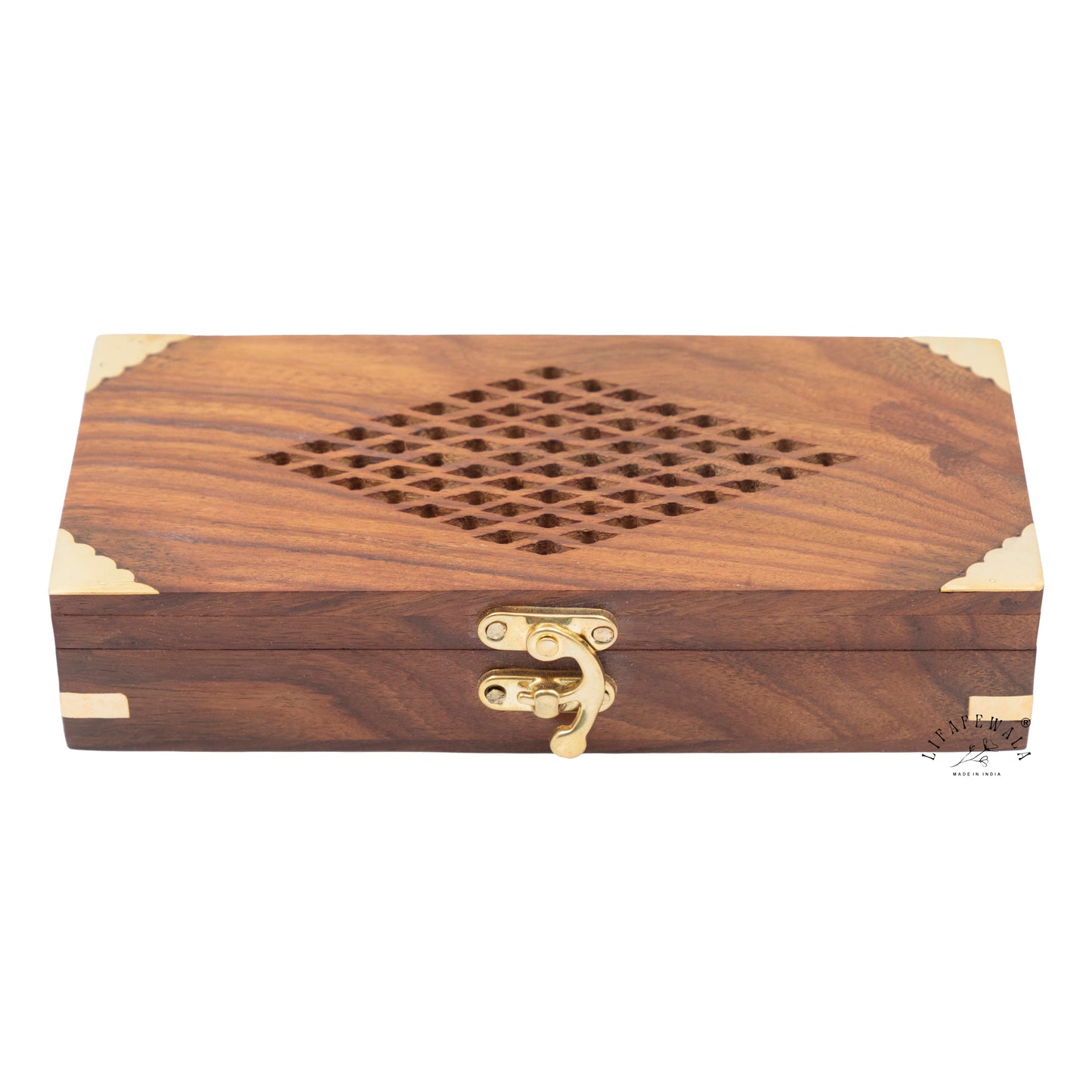LIFAFEWALA Handmade Wooden Gaddi Box, Jewellery Box, Cash Box, Gift Box,Premium Money Box Envelope  Luxury Envelope Shagun Box With For Wedding, Rakhi & Other Festivities (Brown Color)