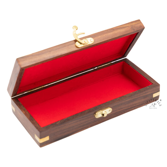 LIFAFEWALA Handmade Exclusive Wooden Gaddi Box, Jewellery Box, Cash Box, Gift Box,Premium Money Box Envelope  Luxury Envelope Shagun Box With For Wedding, Rakhi & Other Festivities (Brown Color)