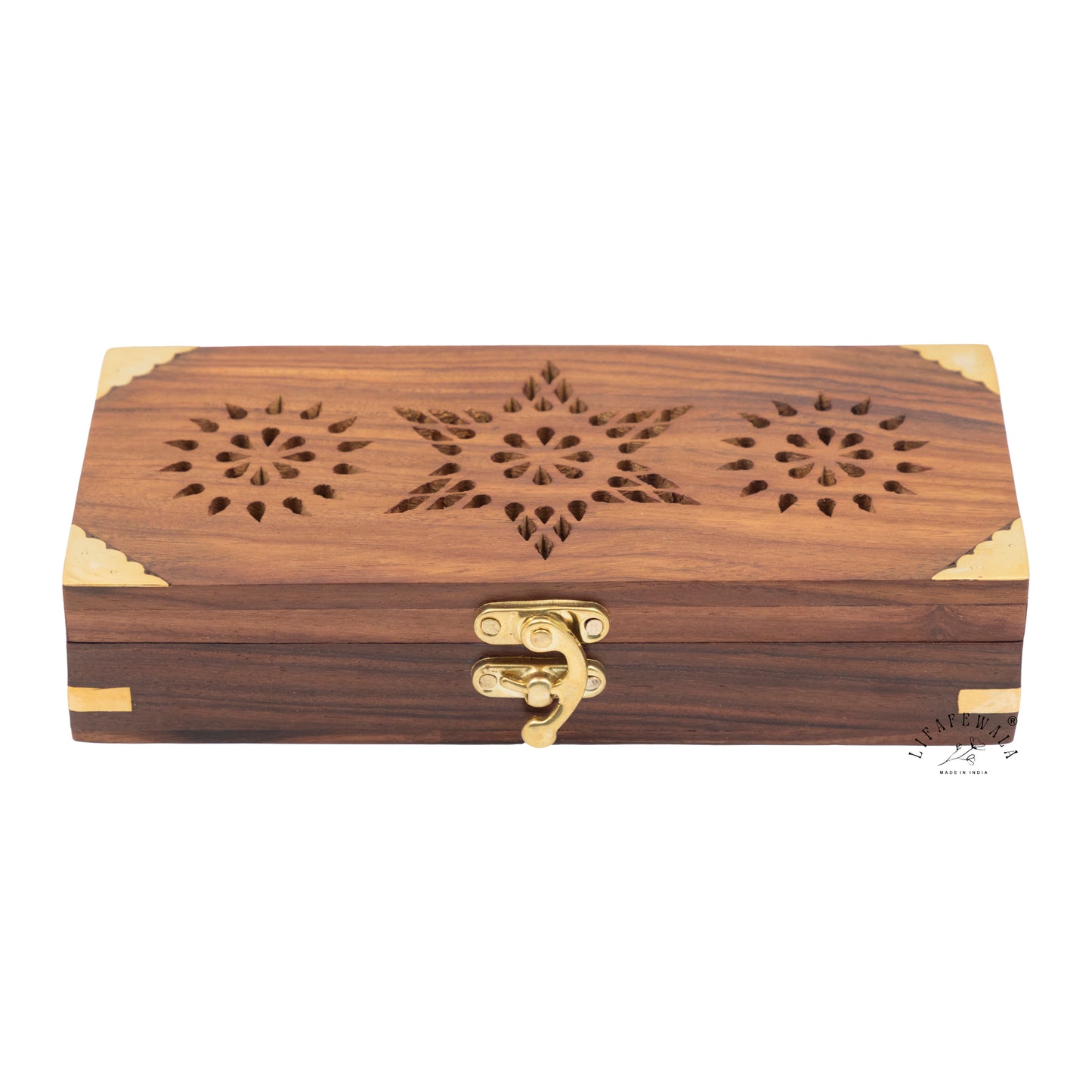 LIFAFEWALA Handmade Exclusive Wooden Gaddi Box, Jewellery Box, Cash Box, Gift Box,Premium Money Box Envelope  Luxury Envelope Shagun Box With For Wedding, Rakhi & Other Festivities (Brown Color)