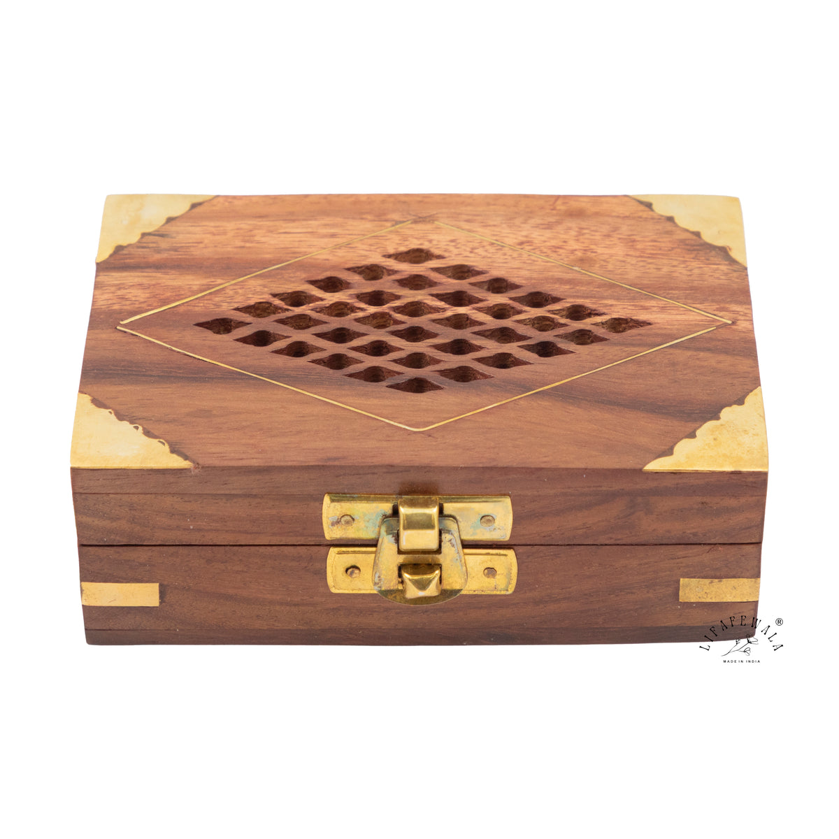 Lifafewala Metal Rectangular Shaped Gold Coin/Silver Coin, Ginni Box, Designer Ring/Sikka Storage Box With Ghungroo (Brown Color)