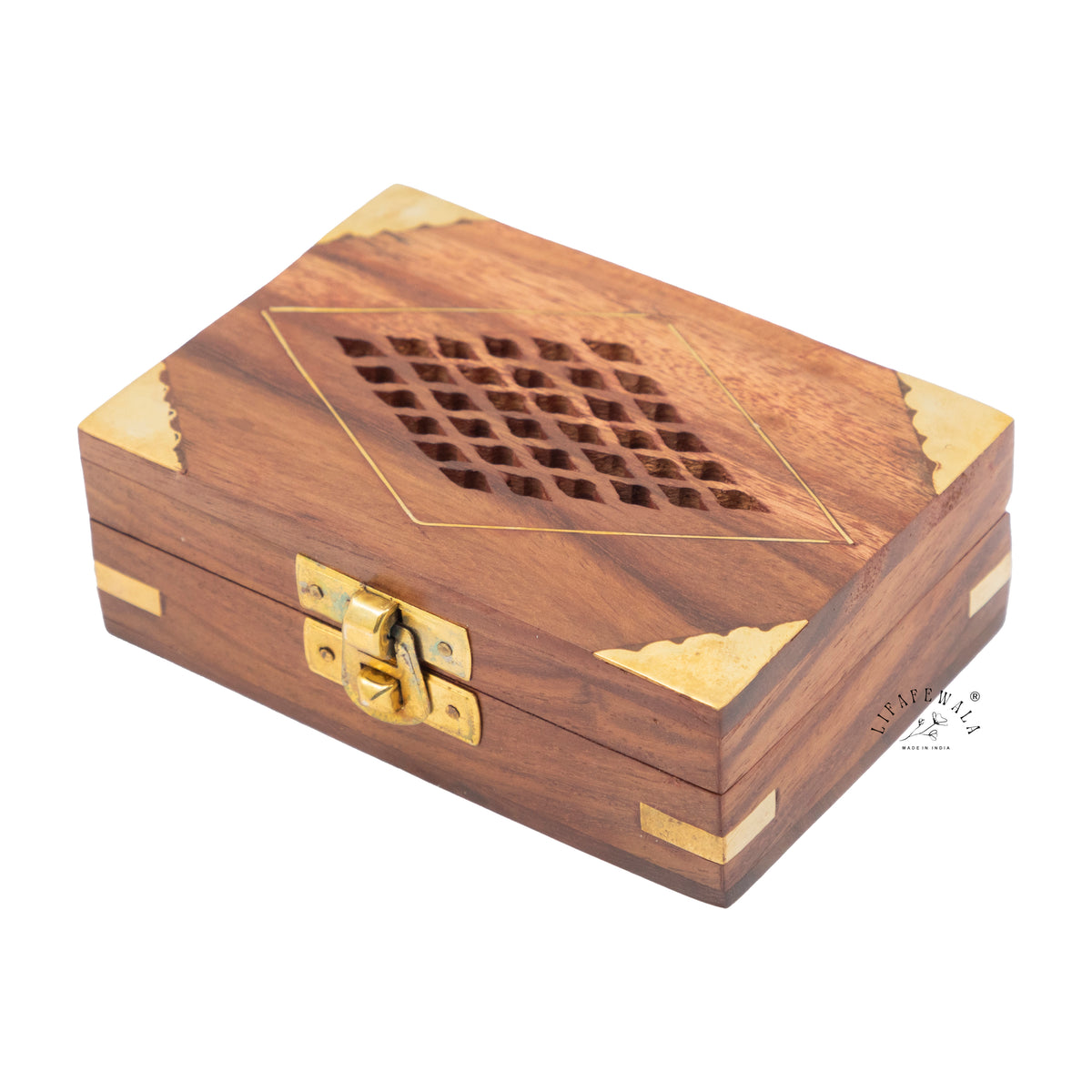Lifafewala Metal Rectangular Shaped Gold Coin/Silver Coin, Ginni Box, Designer Ring/Sikka Storage Box With Ghungroo (Brown Color)