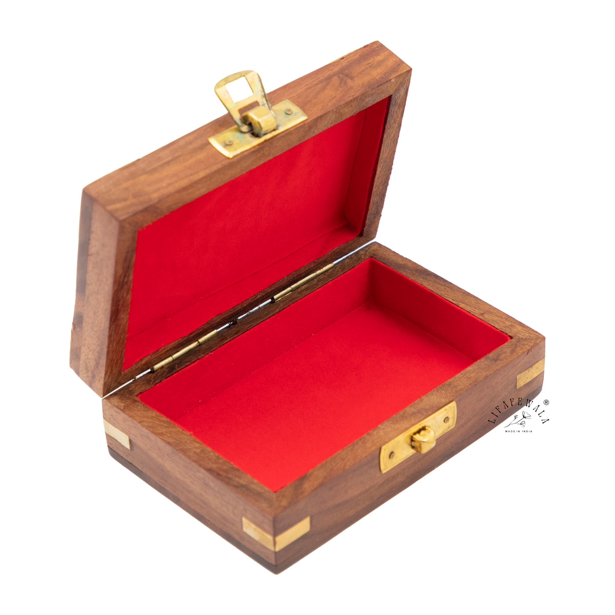Lifafewala Metal Rectangular Shaped Gold Coin/Silver Coin, Ginni Box, Designer Ring/Sikka Storage Box With Ghungroo (Brown Color)