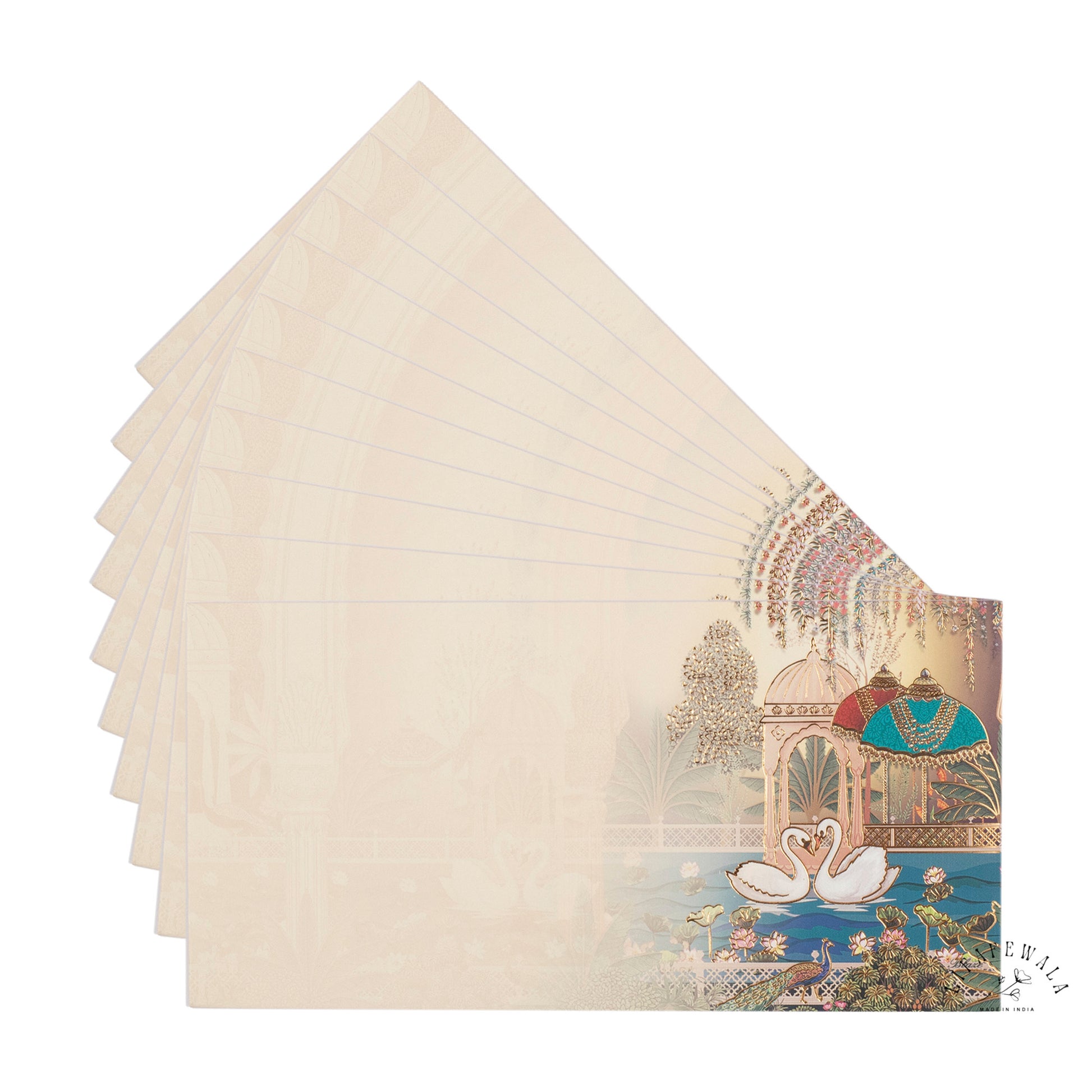 Designer Cream Gold Foil Envelope for Shagun