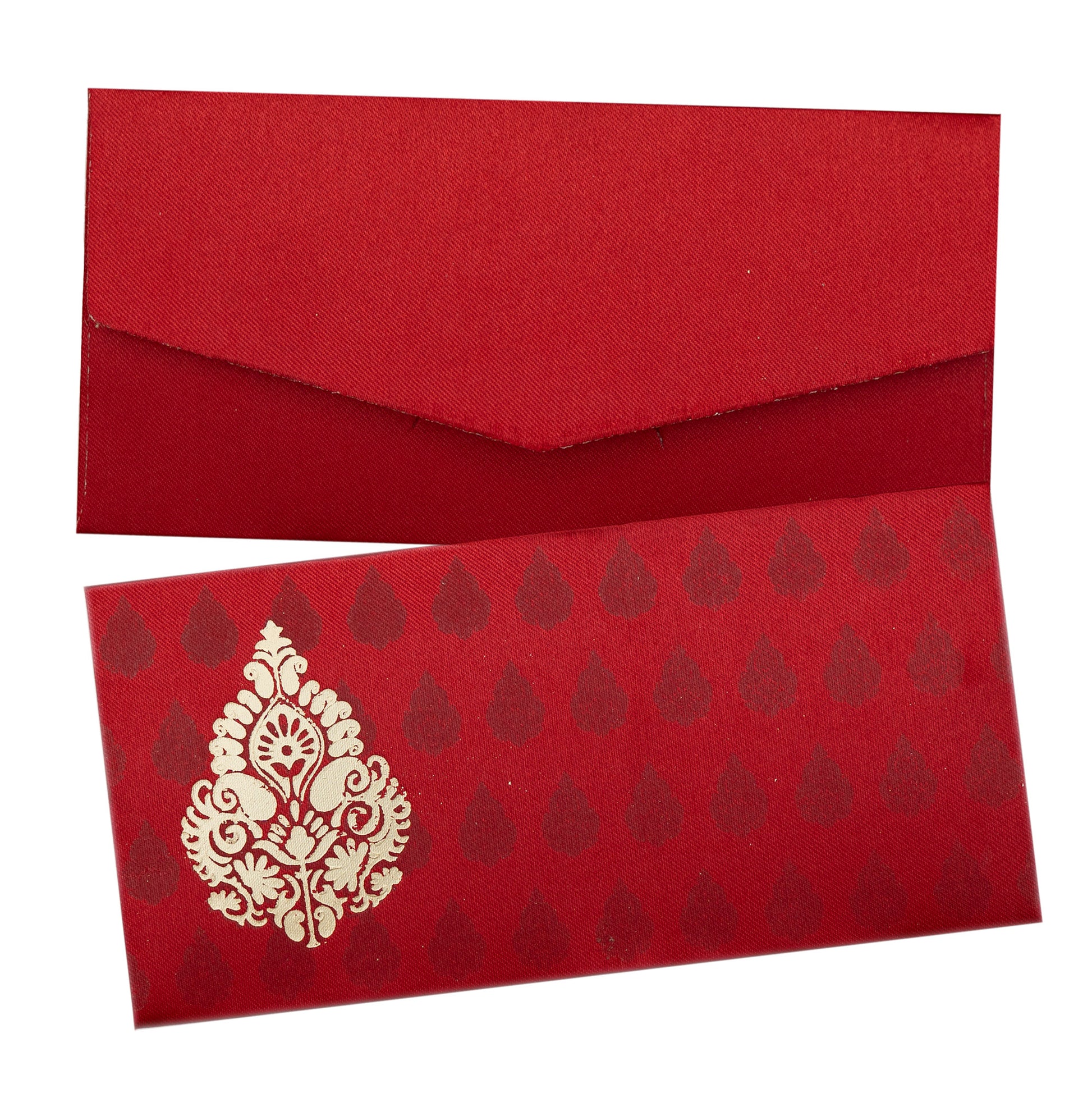 Designer Red Satin Shagun Envelope for Wedding and Pooja