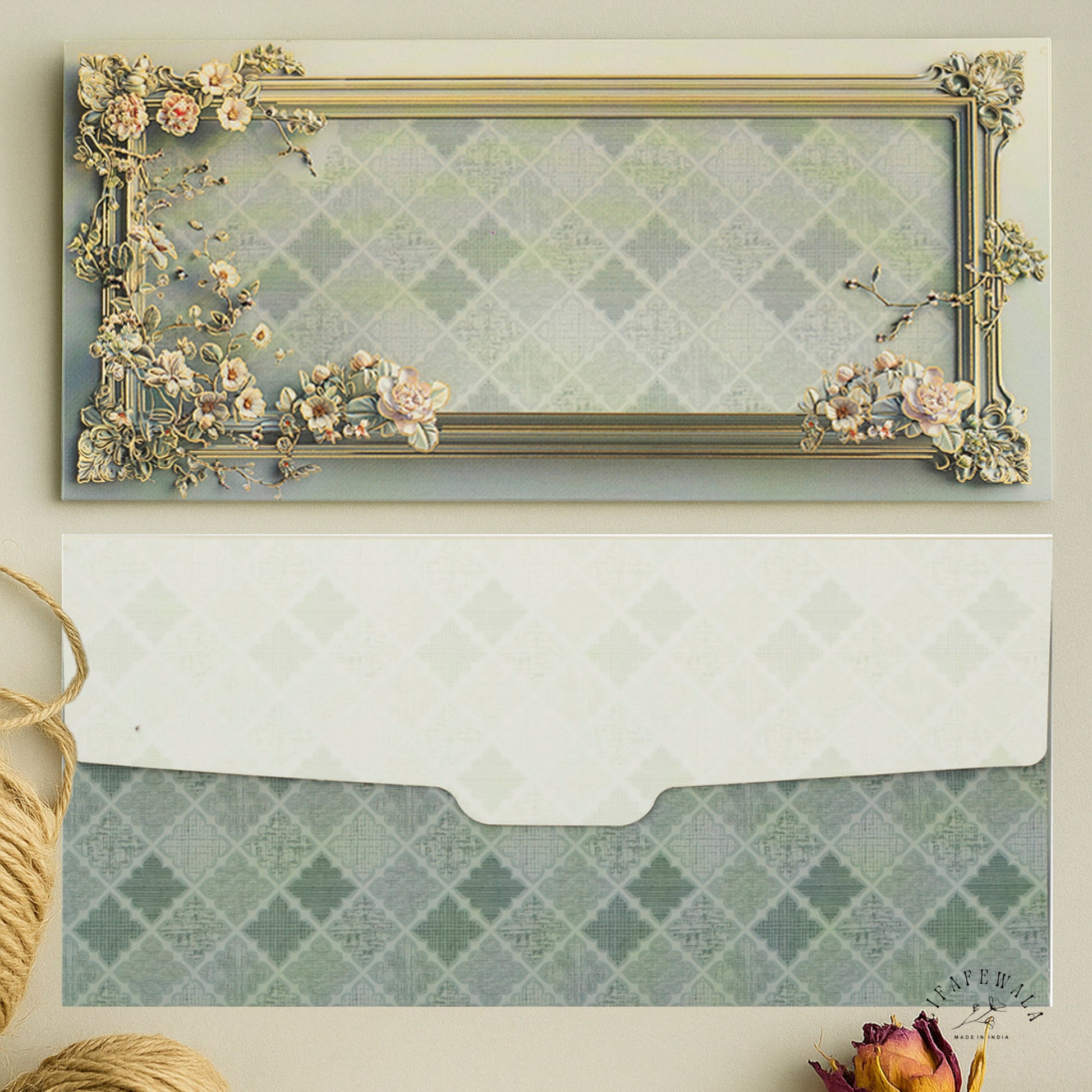 Elegant Shagun Lifafa with Pastel Floral Design